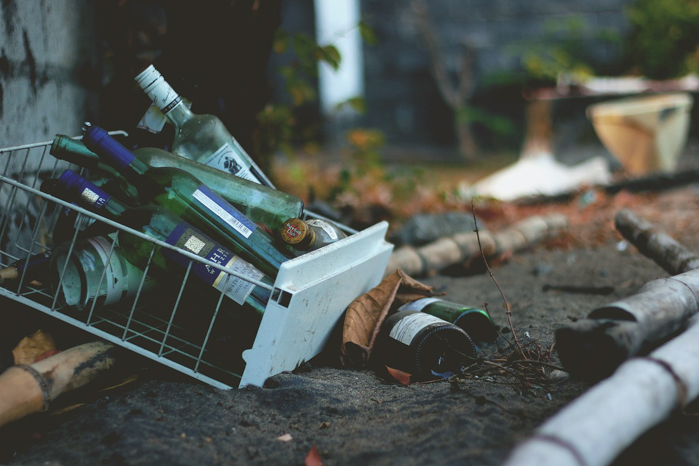 empty liquor bottles