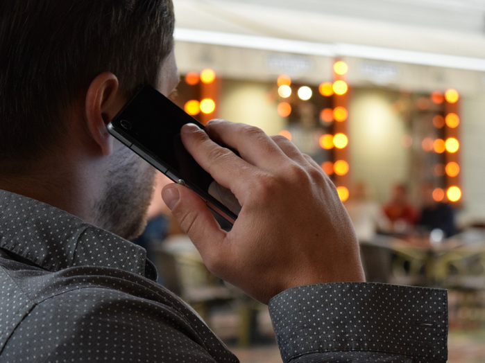 person talking on the phone